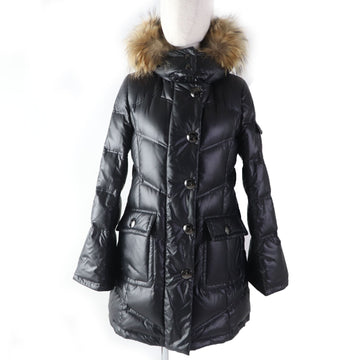 Burberry Raccoon Fur Hood Down Coat Black Women