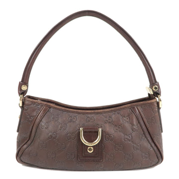 GUCCI Abbey Guccissima Leather Hand Bag Pouch Dark Brown 130939
