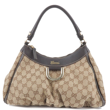 GUCCI Abbey CS Canvas Leather Shoulder Bag Beige Brown 190525