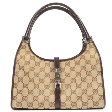 GUCCI Jacki CS Canvas Leather Shoulder Bag Beige Brown 01721