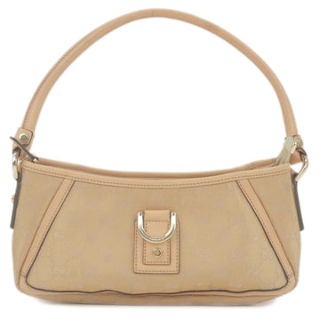 GUCCI Abbey CS Canvas Leather Shoulder Bag Beige Pink 130939