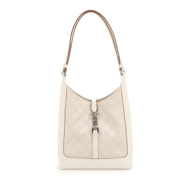 GUCCI Jackie CS Canvas Leather Shoulder Bag Ivory 001.3876