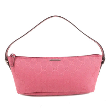 GUCCI Boat Bag GG Canvas Leather Hand Bag Pink 07198