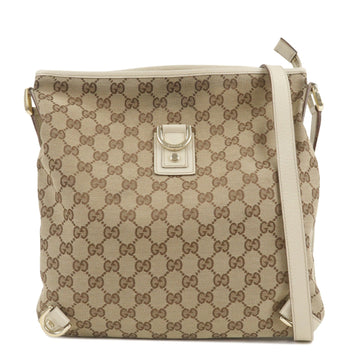 GUCCI Abbey CS Canvas Leather Shoulder Bag Beige Ivory 131326