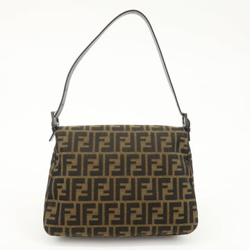 FENDI Mamma Baguette Zucca Canvas Leather Shoulder Bag 8BR001 Used