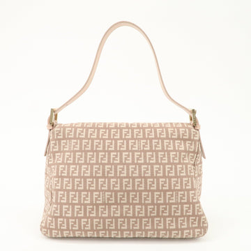 FENDI Mamma Baguette Zucchino Canvas Leather Shoulder Bag 8BR001 Used