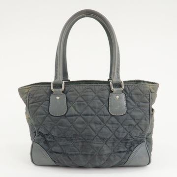 CHANEL Paris New York Line Wild Stitch Nylon Leather Tote Bag Used