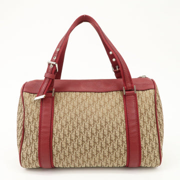 Christian Dior Street Chic Trotter Canvas  Leather Boston Bag Used