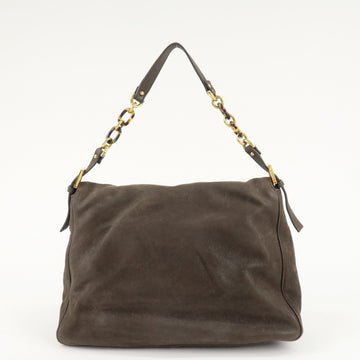 FENDI Big Mamma Baguette Leather Chain Shoulder Bag 8BR638 Used