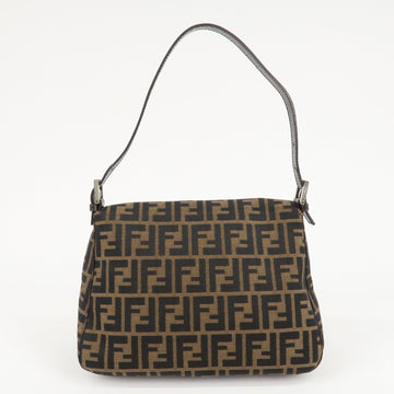 FENDI Mamma Baguette Zucca Canvas Leather Shoulder Bag 26325 Used