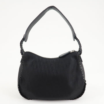BVLGARI Logo Mania Canvas Leather Tote Bag Shoulder Bag Black Used