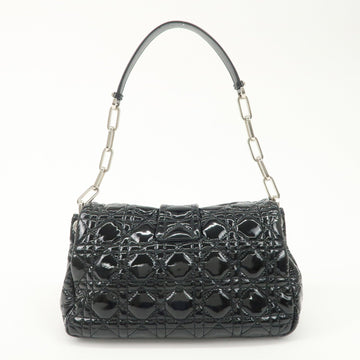Christian Dior New Lock Cannage Patent Leather Chain Shoulder Bag Used