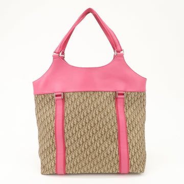 Christian Dior Street Chic Trotter Canvas Leather Tote Bag Used