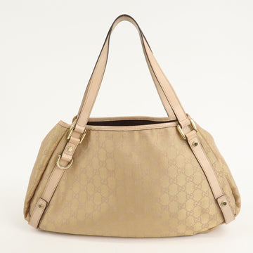 GUCCI Abbey CS Canvas Leather Tote Bag Pink Beige