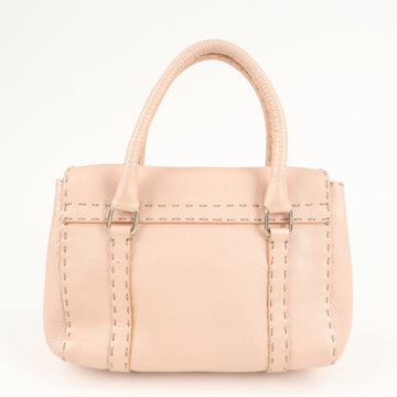 FENDI Selleria Leather Mini Linda Hand Bag Pink 8BR486 Used