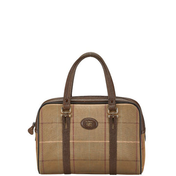 Burberry Shadow Horse Check Canvas Leather Handbag