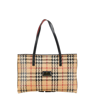 Burberry Nova Check Woven Leather Handbag