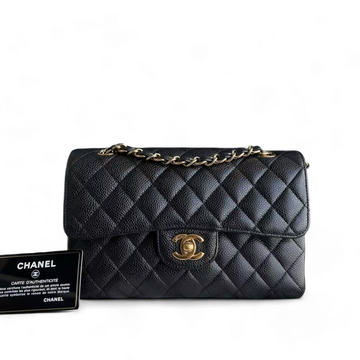Chanel Classic Flap Small - Caviar 23CM Quilted Black 24K Gold Hardware Series 12