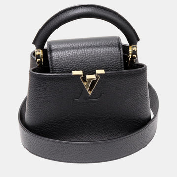 Black Taurillon Leather Capucines Mini Top Handle Bags