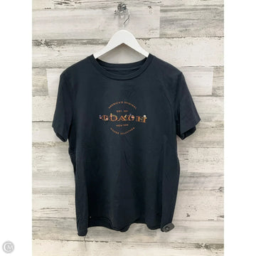 Top Short Sleeve Designer By Coach In Black, Size: L