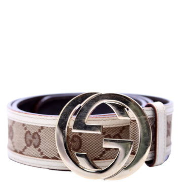 Gucci  Interlocking Leather Belt Size / Beige/White