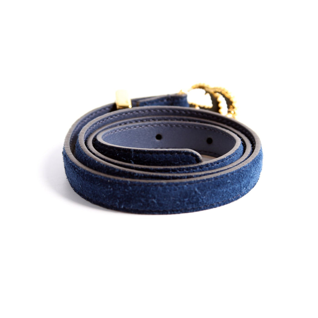 Gucci  CS Torchon Thin Suede Belt Size / Blue
