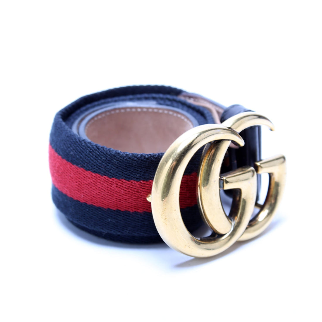 Gucci  Web Canvas Belt Size / Navy/Red