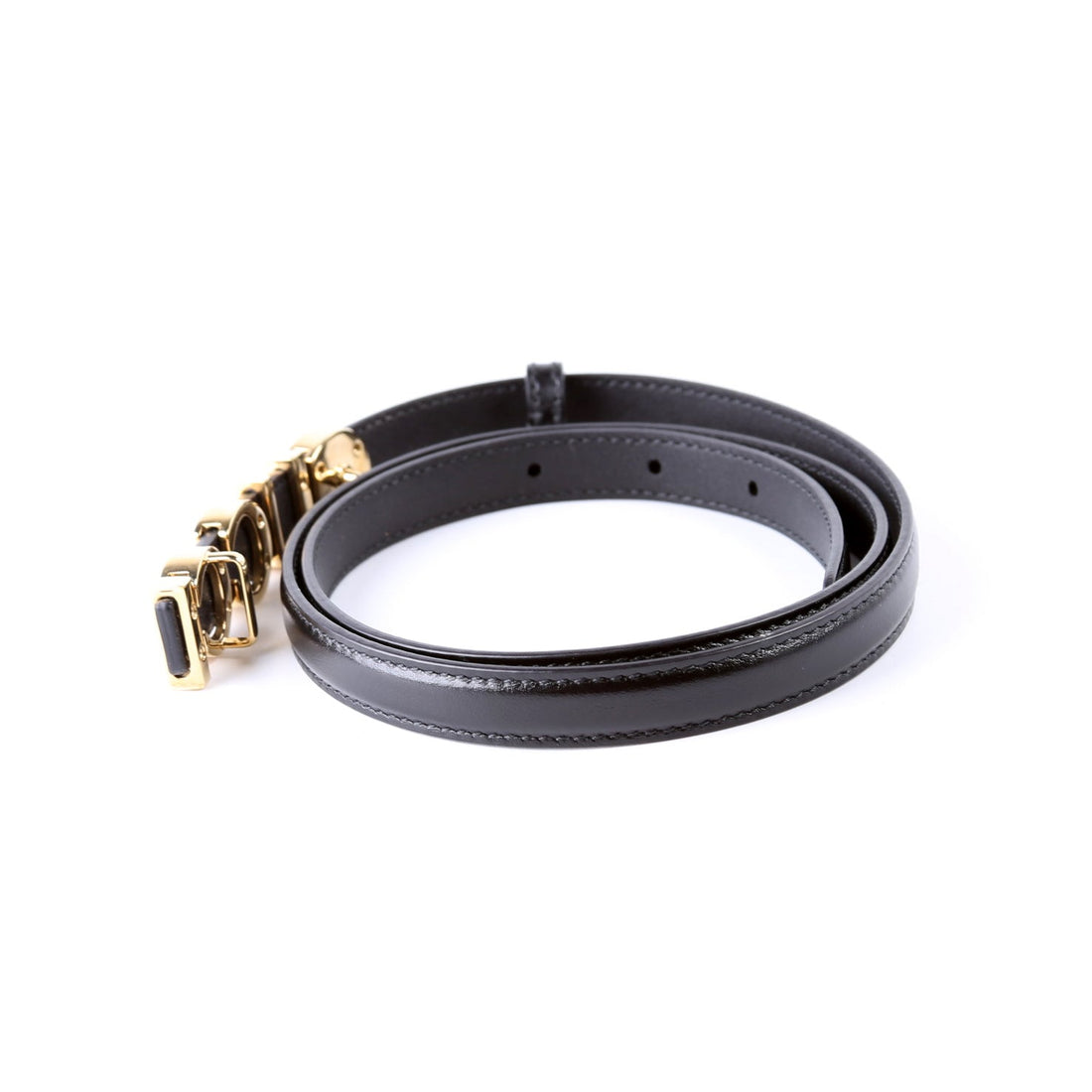 Gucci  Logo Extra Thin Leather Belt Size / Black