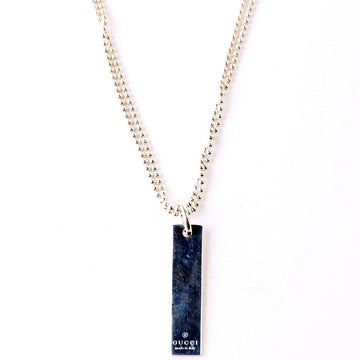 Gucci Logo Bar on Ball Chain Necklace
