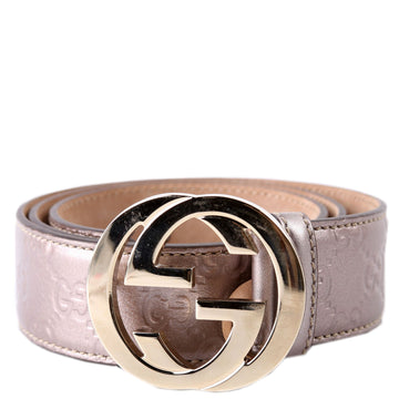 Gucci  Interlocking Leather Belt Size / Taupe