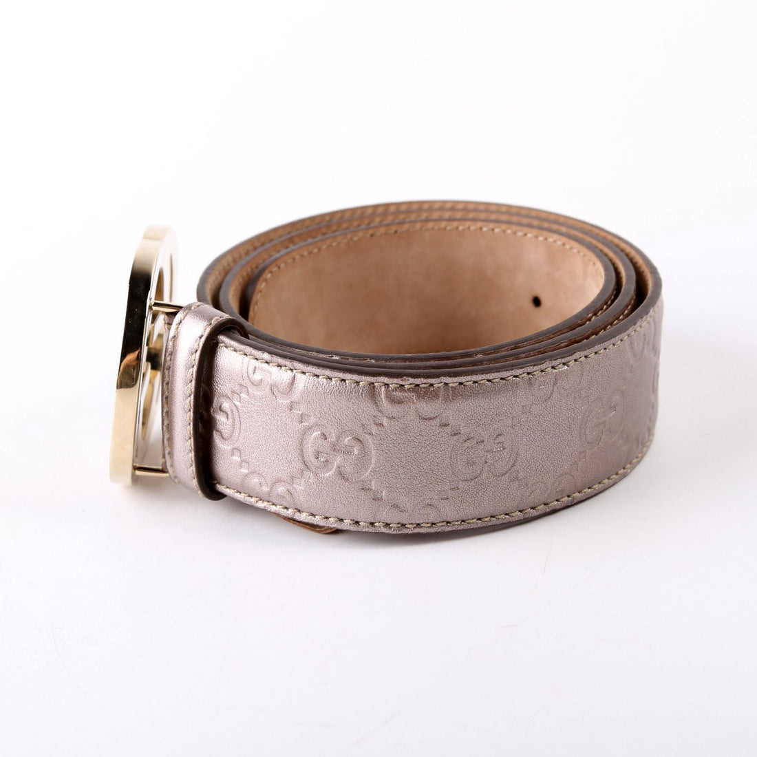 Gucci  Interlocking Leather Belt Size / Taupe