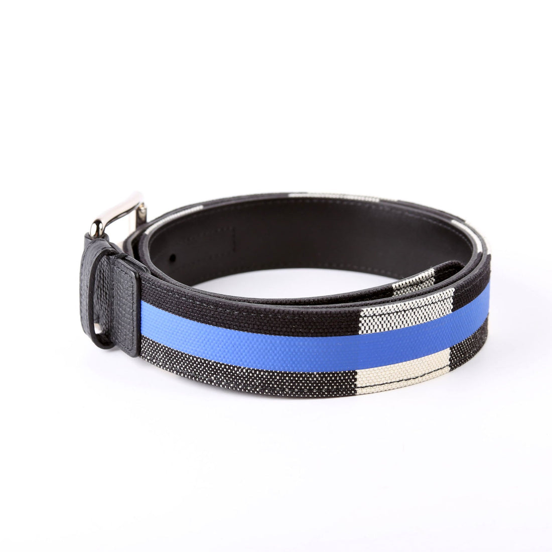Fife Check Canvas Belt Size 90/36 Black/Blue