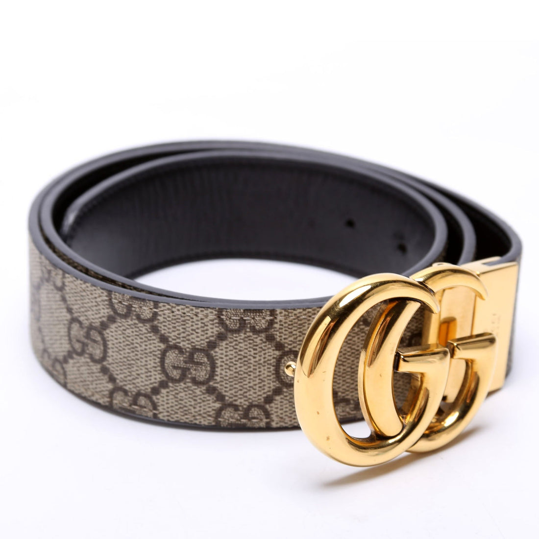 Gucci  CS Marmont Reversible Supreme/Leather Belt Size / Brown