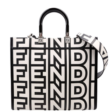 Fendi X Marc Jacobs Sunshine Shopper Medium Leather Black/White