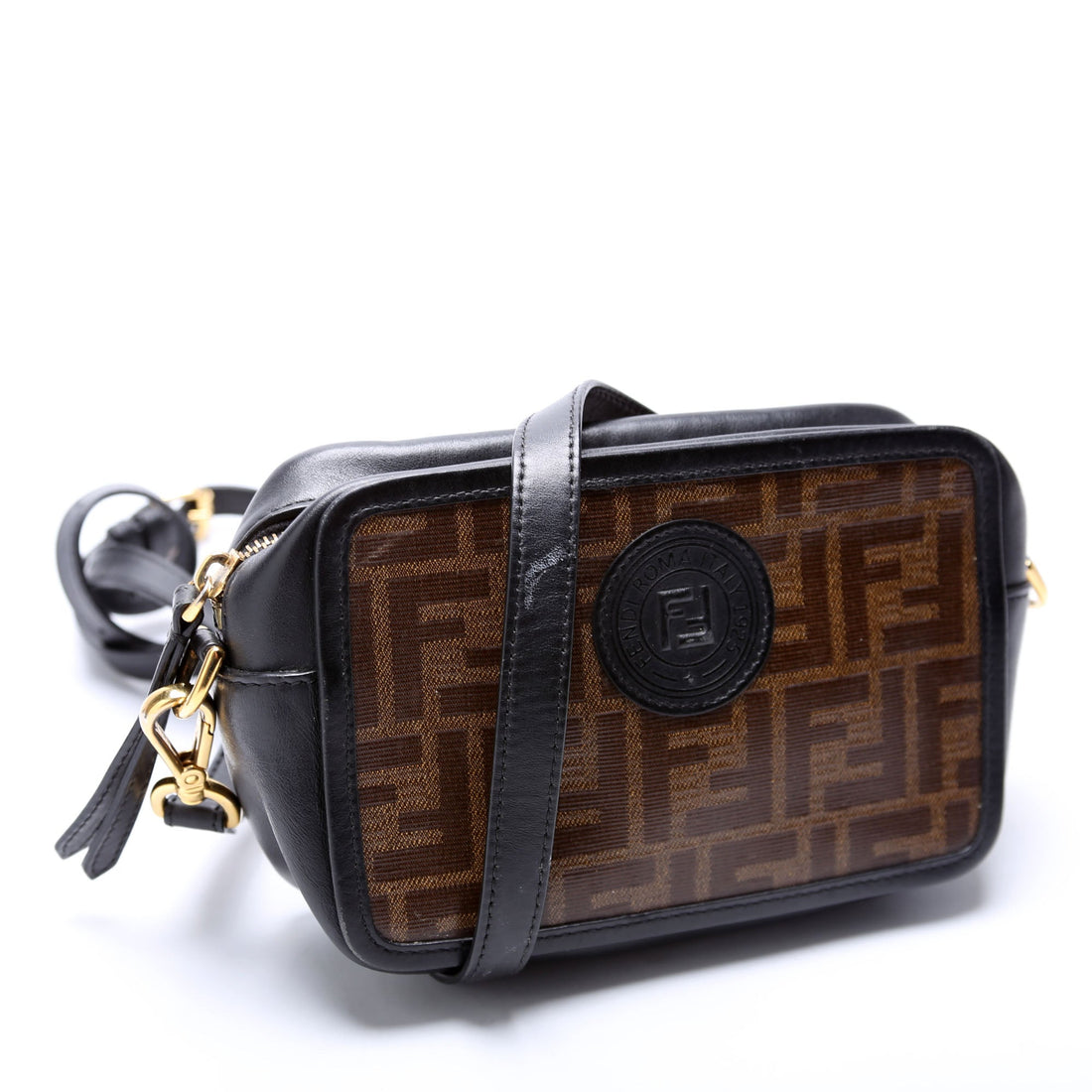 8BS019 Zucca Coated Canvas Mini Camera Bag Brown