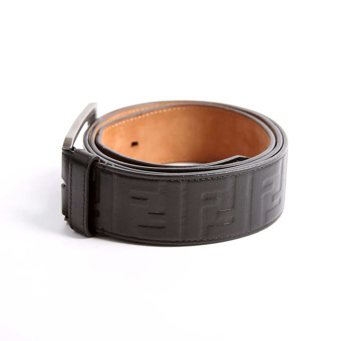 Square Buckle FF Leather Belt 45MM Size 115/56 Black