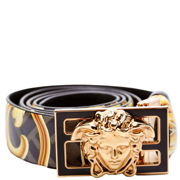 Fendace FF Baroque Reversible Belt Size 105/42 Black/Yellow