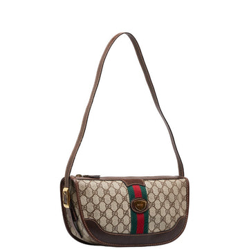 Gucci  Gucci CS Supreme Sy Line  Shoulder Bag Brown Beige PVC Leather  Gucci Gucci