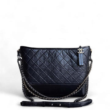 Chanel Gabrielle Large - Quilted Aged Calfskin Black Two-tone Gold Hardware Series 24