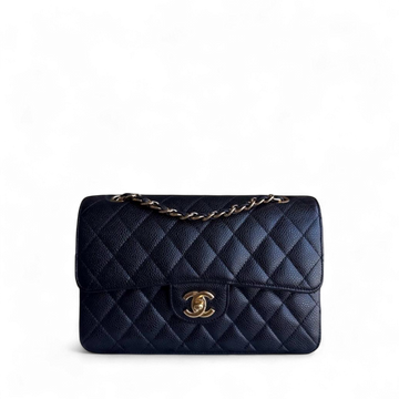 Chanel Classic Flap Small - Caviar 23CM Quilted Grained Calfskin Black Gold Hardware Series 15