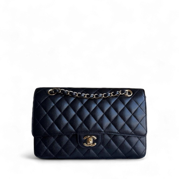 Chanel Classic Flap Medium - Caviar Quilted Grained Calfskin Black Gold Hardware Series 19