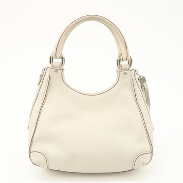 CHANEL Logo Calf Leather Fringe Tassel Shoulder Bag Hand Bag White A23055 Used