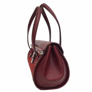 Gucci 111713 CS canvas bamboo handbag red tubular shoulder