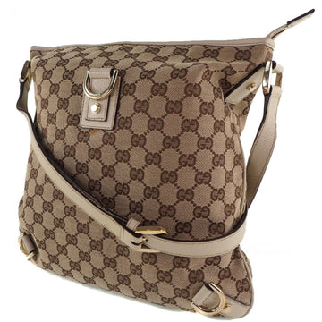 Gucci 131326 CS Canvas x Leather Beige Women's Shoulder Bag