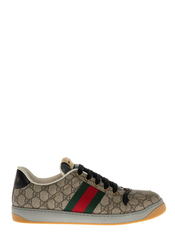Gucci Men Gg Screener Sneakers With Web Detail