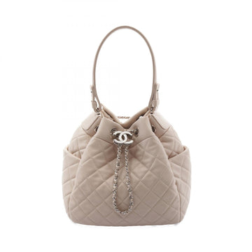 Chanel Matelasse Leather Handbag Beige