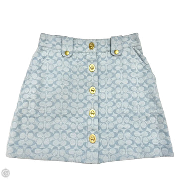 Skirt Designer By Coach In Blue, Size: Xs