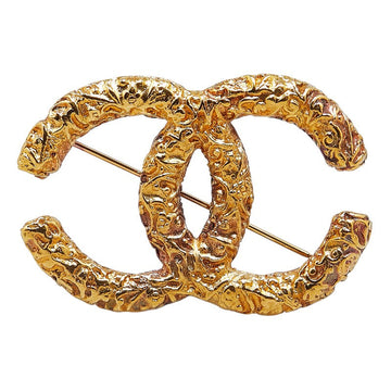 Chanel Vintage Coco Mark Brooch Gold Plated