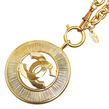 Chanel Coco Mark Round Necklace Gold Plated