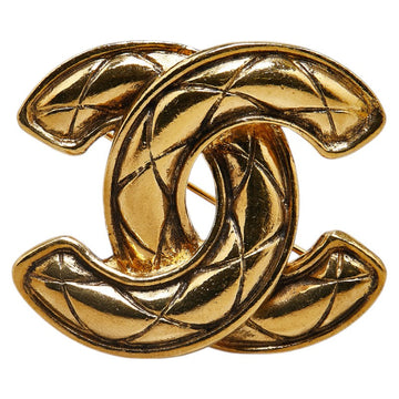 Chanel Coco Mark Matelasse Brooch Gold Plated